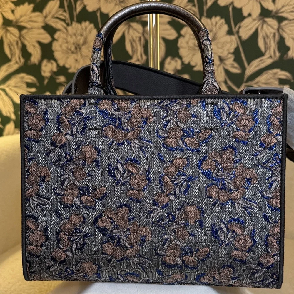 Furla Authentic Opportunity Tote Rare Floral Crossbody Strap & Dustbag NWT
